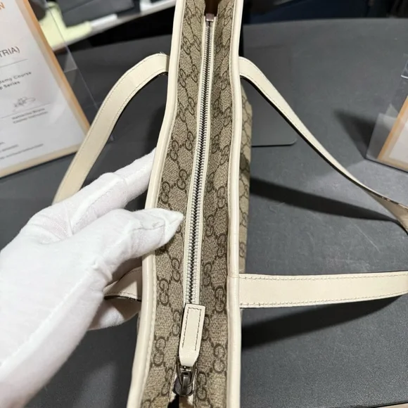 Gucci Tote Bag GG Logo Handbag GG Supreme Ivory - Picture 6 of 9